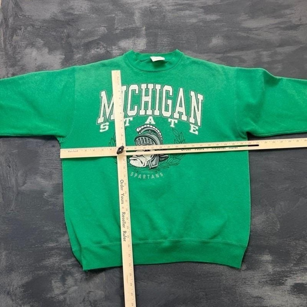 Vintage Michigan‎ State Sweatshirt Mens XL Green 1990s NCAA - Picture 5 of 8